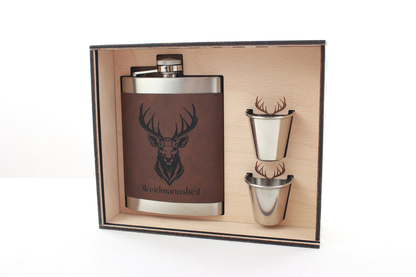 Flachmannbox mit Edelstahlbecher