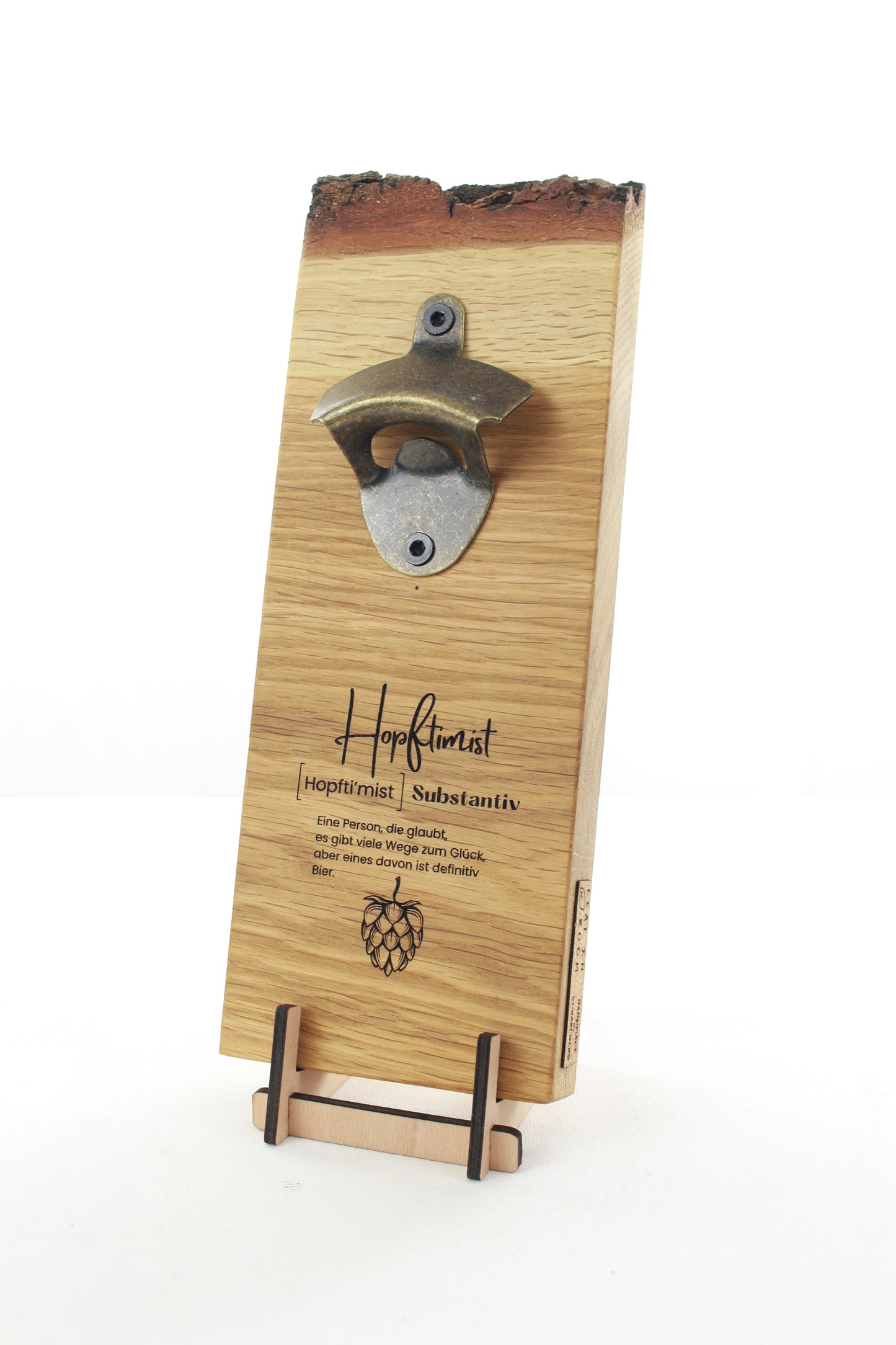 Wand-Flaschenöffner mit Magnet Eiche