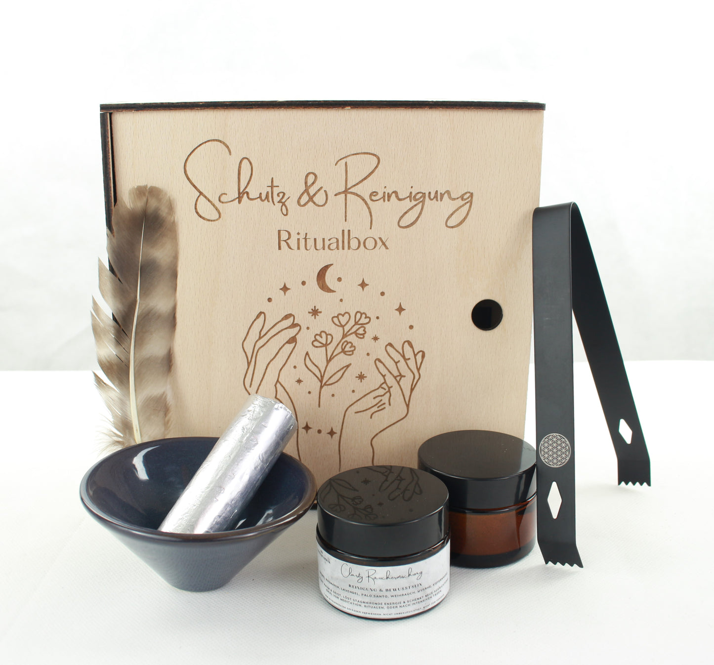 Ritualbox aus Buche für Räucherstarter und Rauhnächte