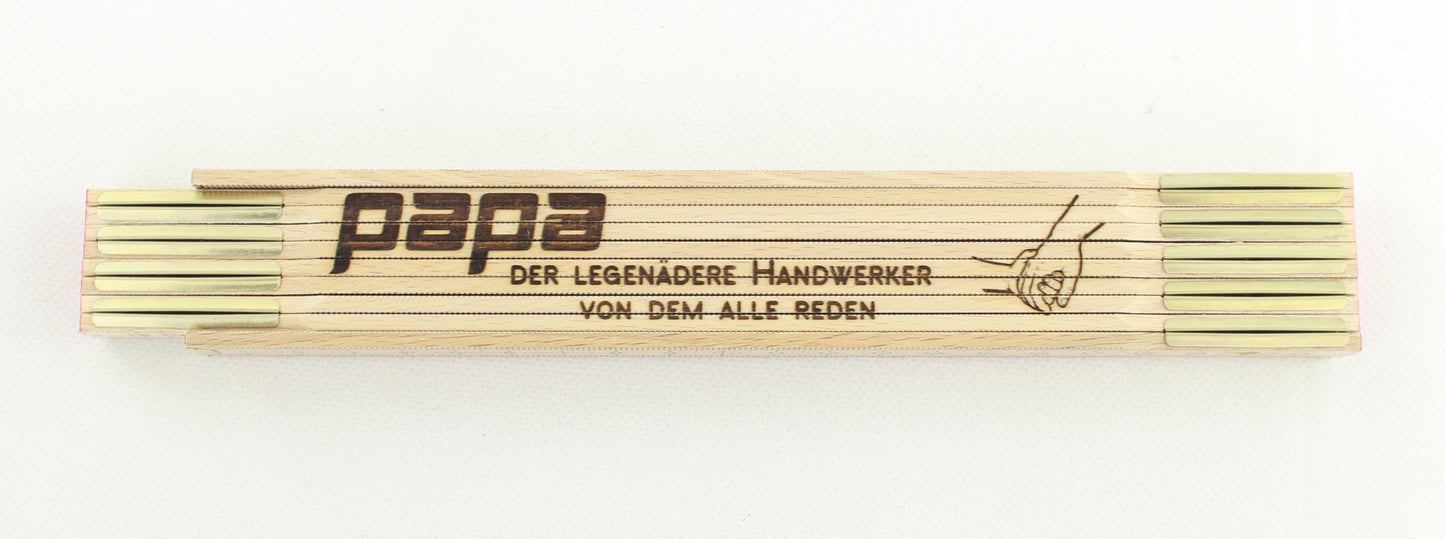 Meterstab mit Gravur – personalisierter Zollstock aus Holz