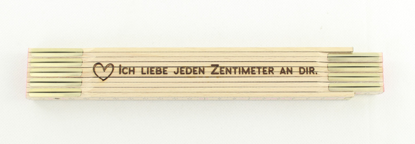 Meterstab mit Gravur – personalisierter Zollstock aus Holz