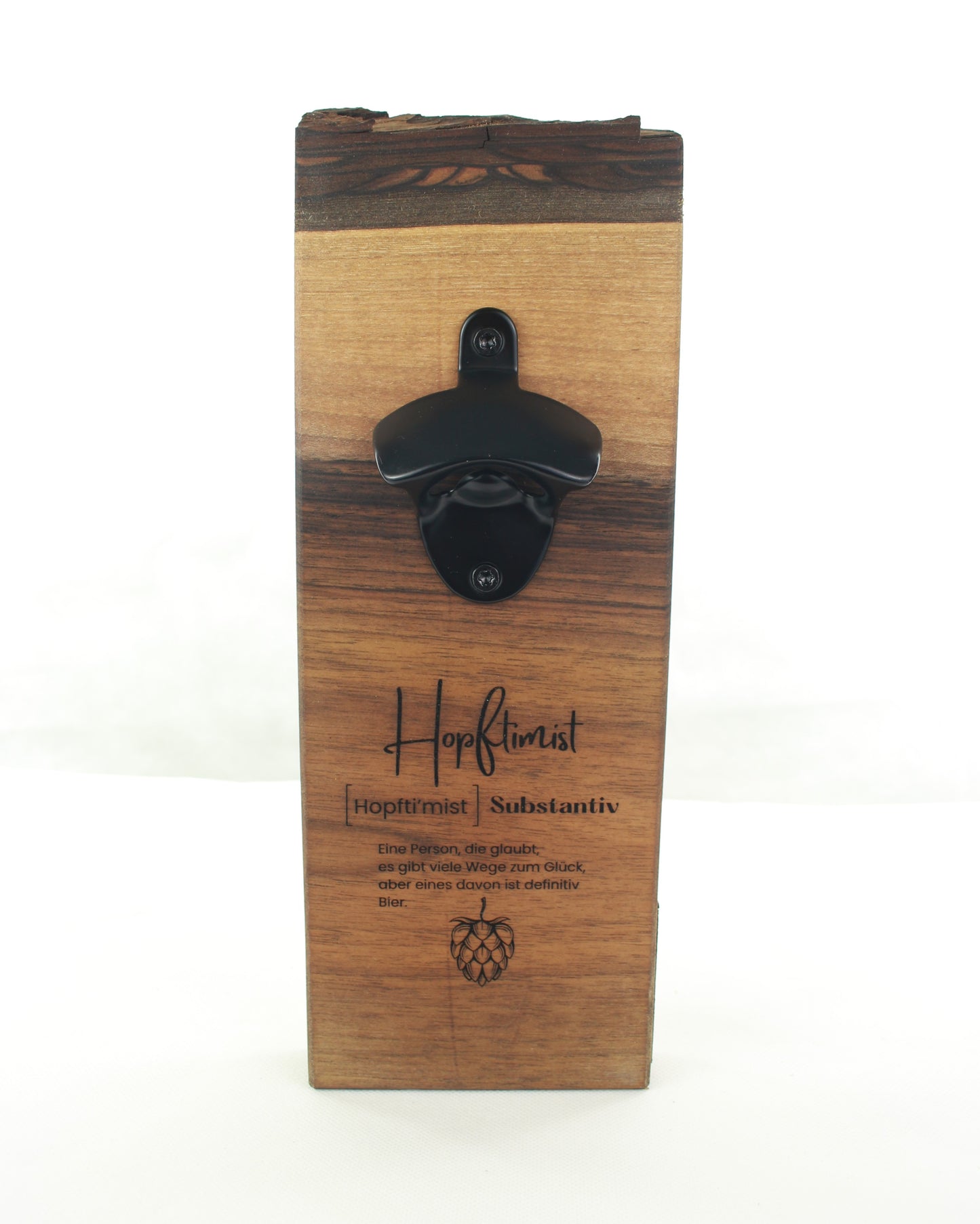 Wand Flaschenöffner aus Massivholz mit Magnet, handgefertigt in Vorarlberg