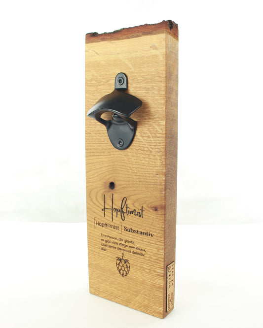 Wand Flaschenöffner aus Massivholz mit Magnet, handgefertigt in Vorarlberg